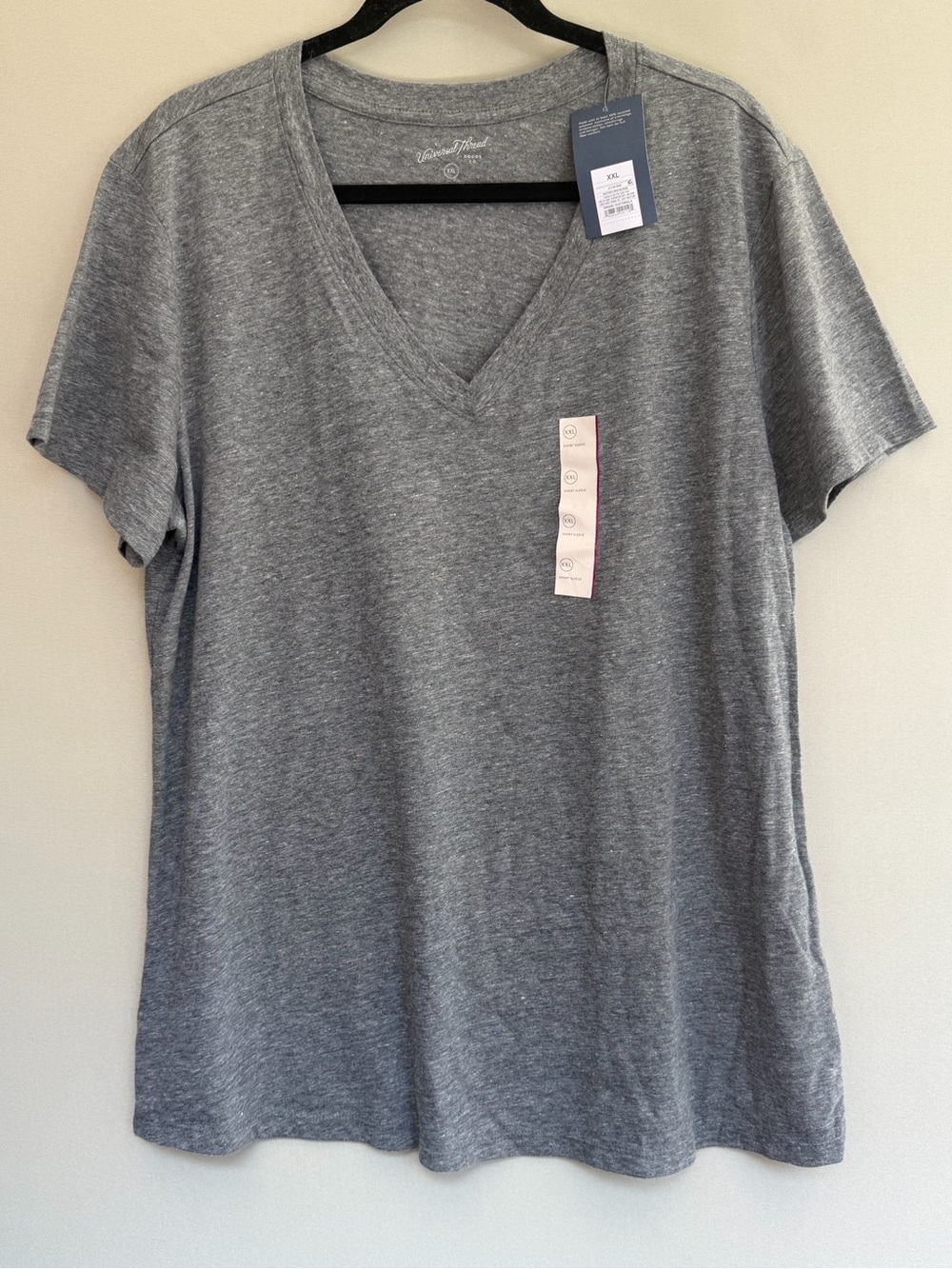 Universal Thread Heather Gray V-Neck Short Sleeve Tee